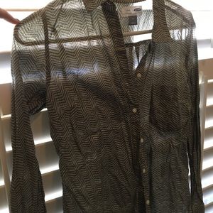 Olive Green Pattern Button Down